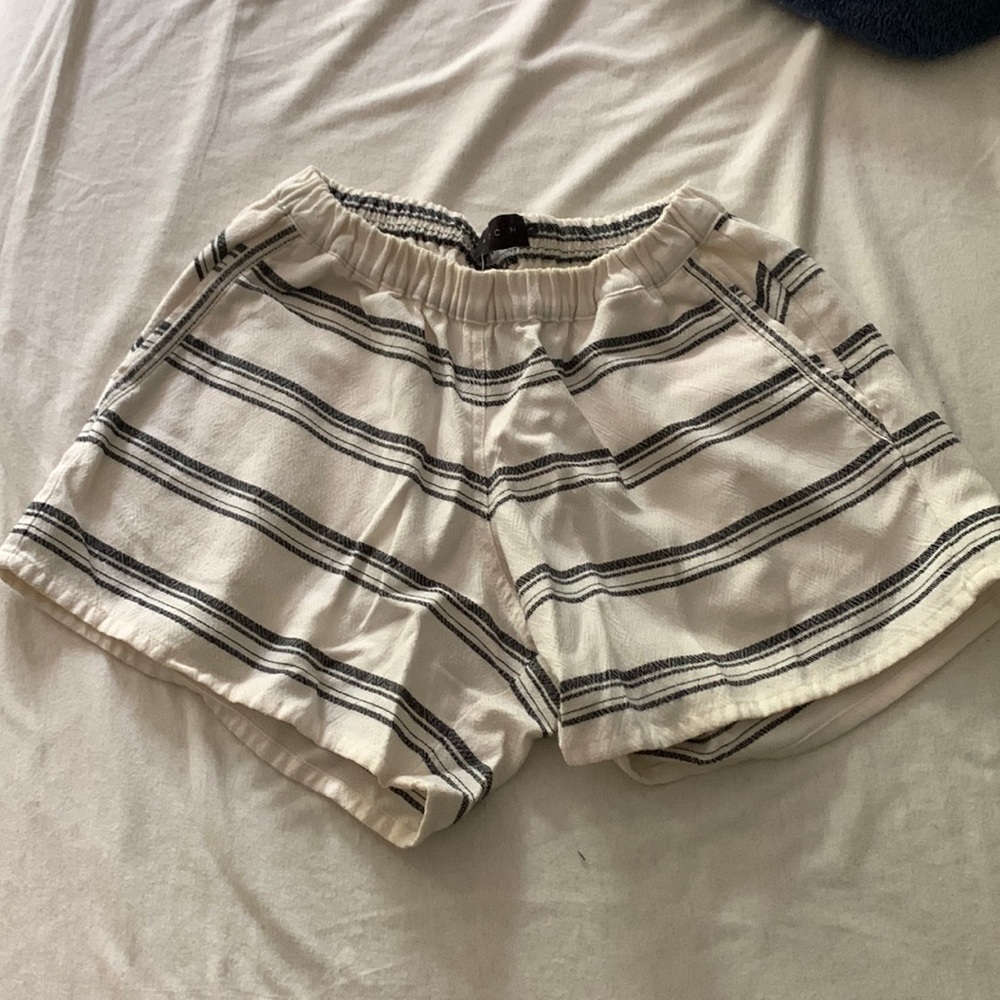 Hatch Women's Striped Shorts - Black and White